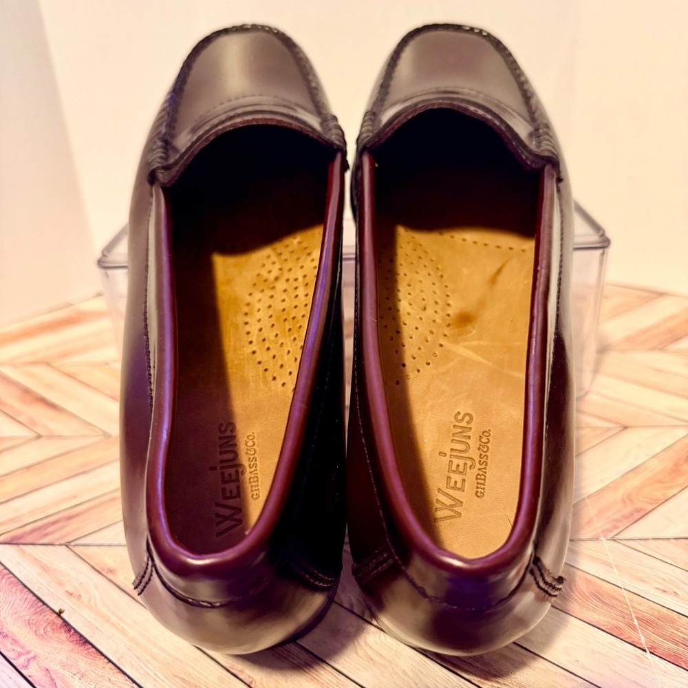 GH Bass Weejuns Wayfarer Penny Loafers Wine Leather Women 9 M Preppy Handcrafted - Picture 4 of 12